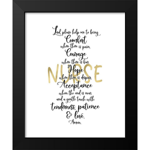 Nurse Prayer Black Modern Wood Framed Art Print by Moss, Tara