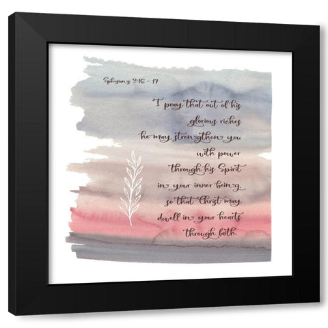 Ephesians Watercolor Black Modern Wood Framed Art Print with Double Matting by Moss, Tara