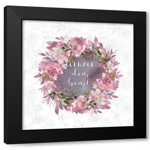 Courage Dear Heart Black Modern Wood Framed Art Print with Double Matting by Moss, Tara