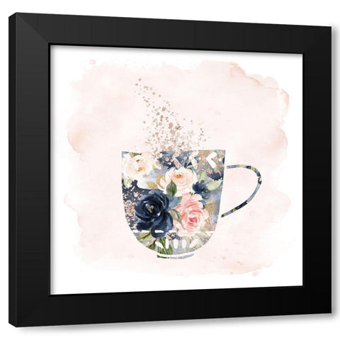 Floral Mug Black Modern Wood Framed Art Print with Double Matting by Moss, Tara