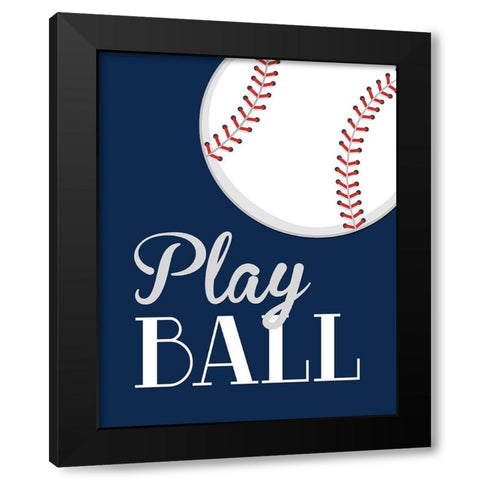 Play Ball Black Modern Wood Framed Art Print by Robinson, Tamara