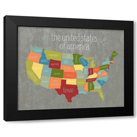 State Map II Black Modern Wood Framed Art Print by Wieners, Valerie