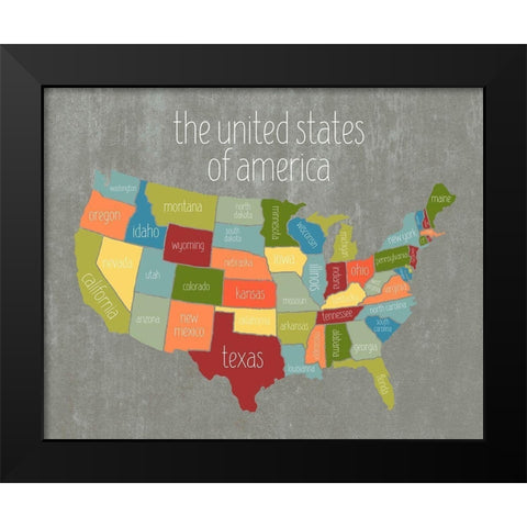State Map II Black Modern Wood Framed Art Print by Wieners, Valerie