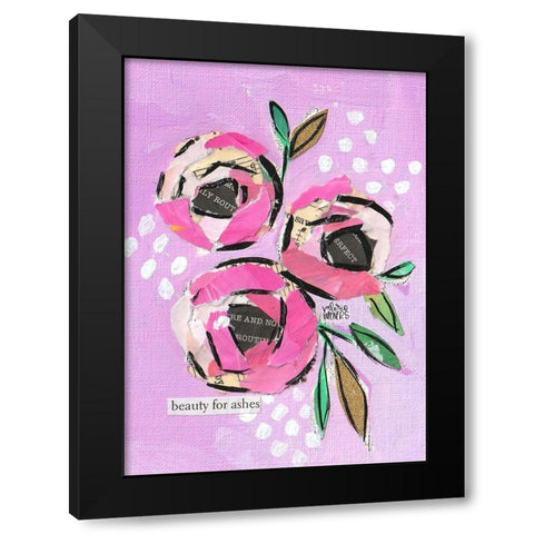 Floral Collage III Black Modern Wood Framed Art Print with Double Matting by Wieners, Valerie
