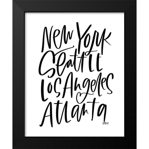 New York Black Modern Wood Framed Art Print by Wieners, Valerie