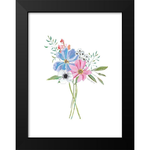 Pastel Floral II Black Modern Wood Framed Art Print by Wieners, Valerie