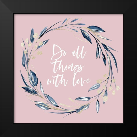 With Love Black Modern Wood Framed Art Print by Wieners, Valerie