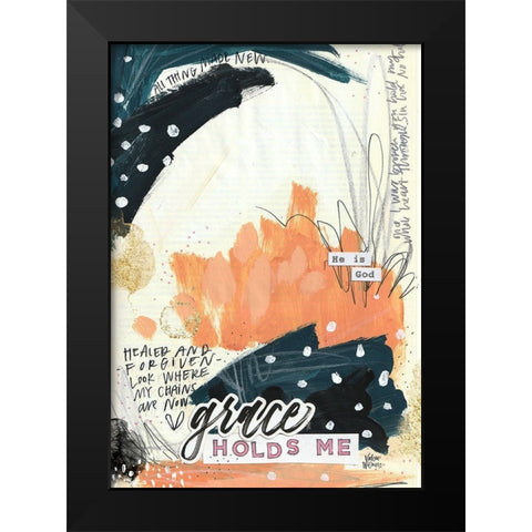 Grace Holds Me Black Modern Wood Framed Art Print by Wieners, Valerie