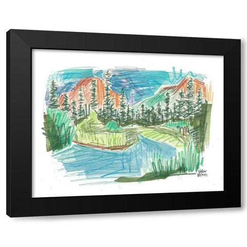 Mountain Landscape Black Modern Wood Framed Art Print by Wieners, Valerie