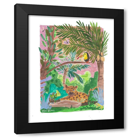 Tropical Animals I Black Modern Wood Framed Art Print with Double Matting by Wieners, Valerie