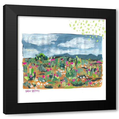 Cactus Landscape Black Modern Wood Framed Art Print with Double Matting by Wieners, Valerie