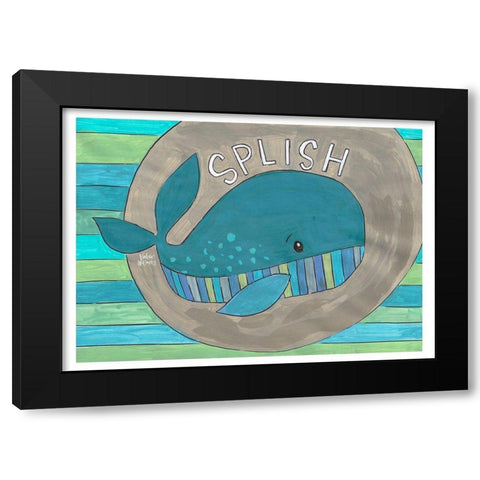 Splish Black Modern Wood Framed Art Print by Wieners, Valerie
