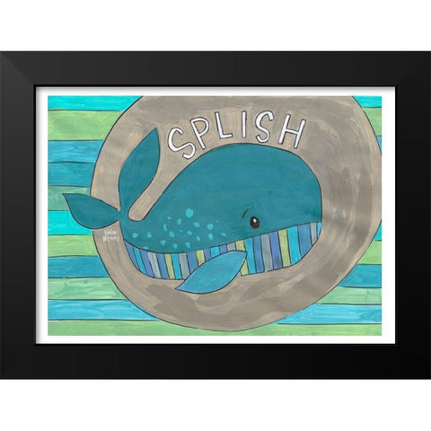 Splish Black Modern Wood Framed Art Print by Wieners, Valerie