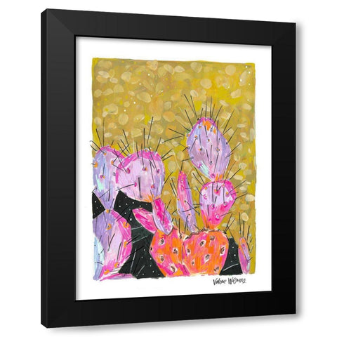 Mustard Cactus Black Modern Wood Framed Art Print with Double Matting by Wieners, Valerie