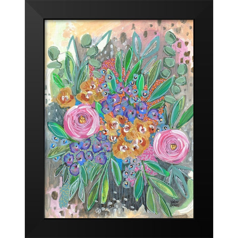 Bright Bouquet Black Modern Wood Framed Art Print by Wieners, Valerie