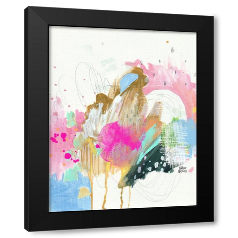 Confetti II Black Modern Wood Framed Art Print with Double Matting by Wieners, Valerie