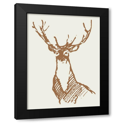 Natural Deer Black Modern Wood Framed Art Print with Double Matting by Wieners, Valerie