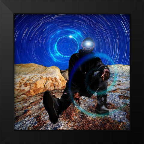 Energized Black Modern Wood Framed Art Print by Burney, Yvonne Coleman
