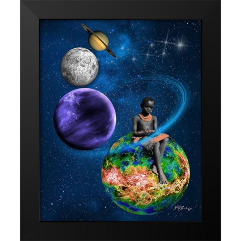 Earth Bound Black Modern Wood Framed Art Print by Burney, Yvonne Coleman