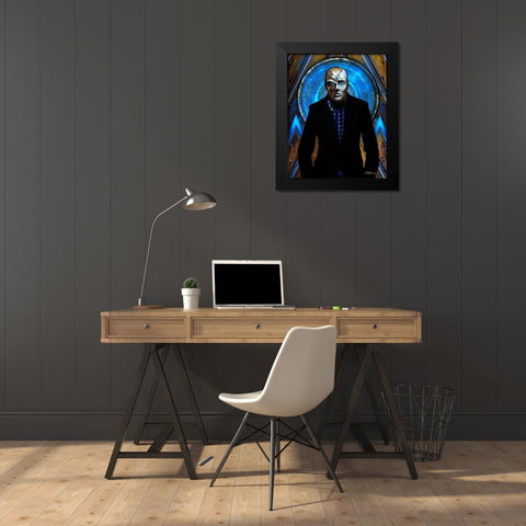 Behind the Mask Black Modern Wood Framed Art Print by Burney, Yvonne Coleman