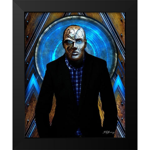 Behind the Mask Black Modern Wood Framed Art Print by Burney, Yvonne Coleman