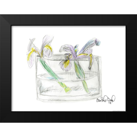 Flower II Black Modern Wood Framed Art Print by Yellow Cafe