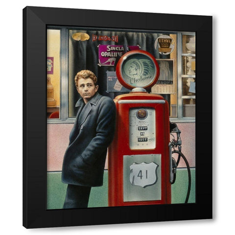 James Dean Black Modern Wood Framed Art Print by Yellow Cafe
