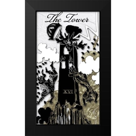 The Tower Black Modern Wood Framed Art Print by Sommers, Mindy