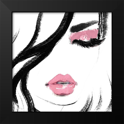 Face Black Modern Wood Framed Art Print by Sommers, Mindy