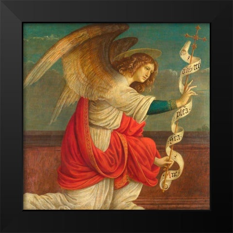 The Annunciation, The Angel Gabriel Black Modern Wood Framed Art Print by Ferrari, Gaudenzio