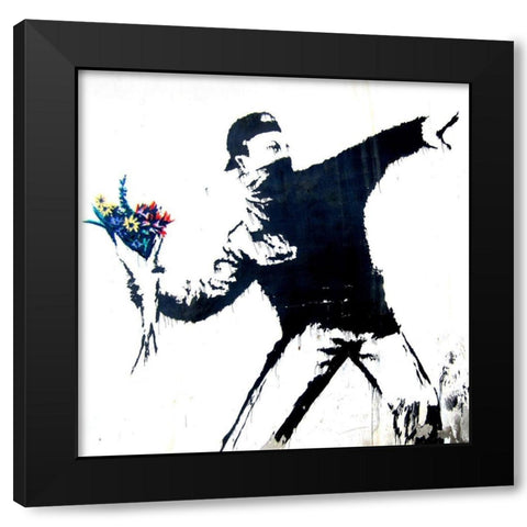 Bethlehem, Palestine (graffiti attributed to Banksy, detail)  Black Modern Wood Framed Art Print with Double Matting by Anonymous (attributed to Banksy)