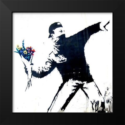 Bethlehem, Palestine (graffiti attributed to Banksy, detail) Black Modern Wood Framed Art Print by Anonymous (attributed to Banksy)