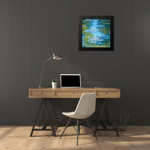 Nympheas Black Modern Wood Framed Art Print by Monet, Claude