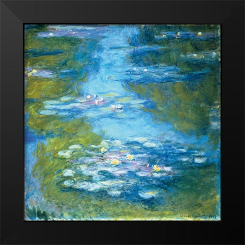Nympheas Black Modern Wood Framed Art Print by Monet, Claude