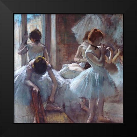 Dancers Black Modern Wood Framed Art Print by Degas, Edgar