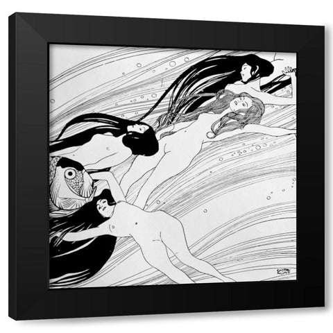 Untitled Black Modern Wood Framed Art Print by Klimt, Gustav