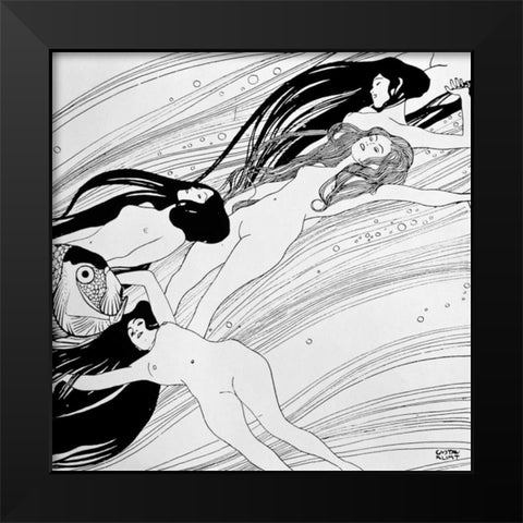 Untitled Black Modern Wood Framed Art Print by Klimt, Gustav