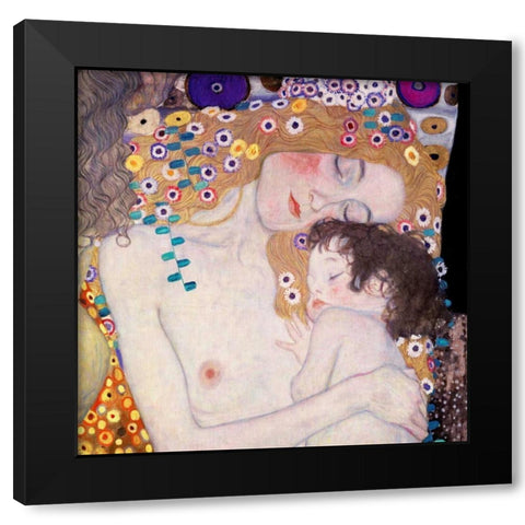 Le Tre eta della donna Black Modern Wood Framed Art Print with Double Matting by Klimt, Gustav