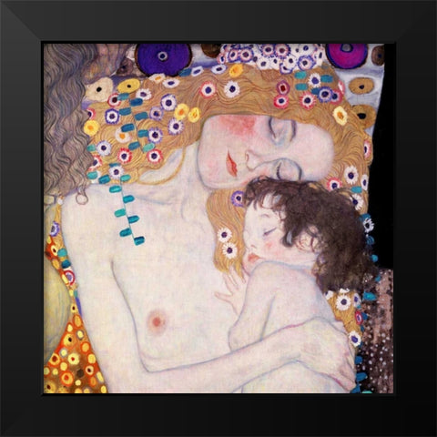 Le Tre eta della donna Black Modern Wood Framed Art Print by Klimt, Gustav