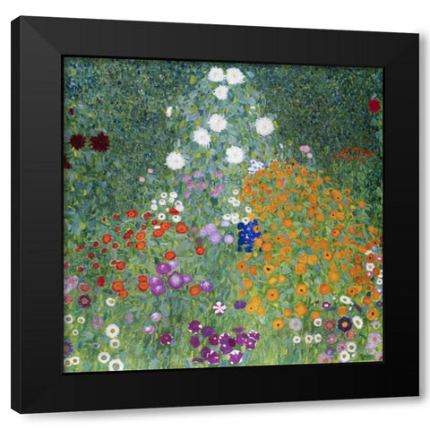 Farmers Garden Black Modern Wood Framed Art Print with Double Matting by Klimt, Gustav