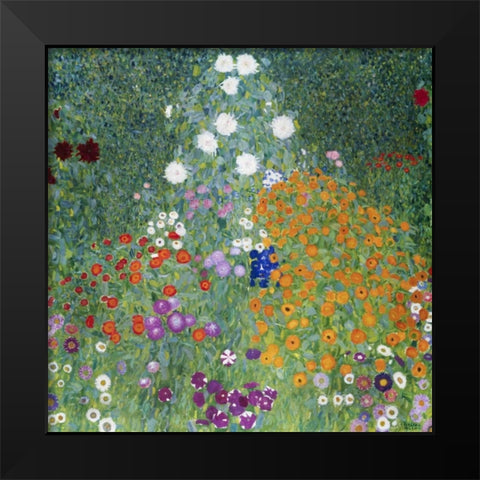 Farmers Garden Black Modern Wood Framed Art Print by Klimt, Gustav