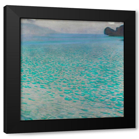 Attersee Black Modern Wood Framed Art Print with Double Matting by Klimt, Gustav