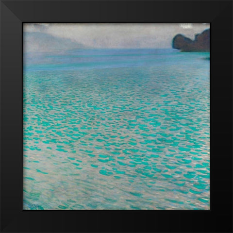 Attersee Black Modern Wood Framed Art Print by Klimt, Gustav
