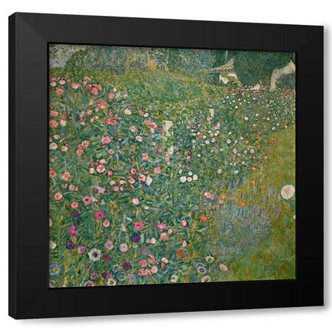 Italian Garden Landscape Black Modern Wood Framed Art Print with Double Matting by Klimt, Gustav