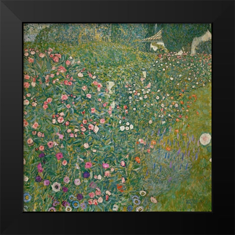 Italian Garden Landscape Black Modern Wood Framed Art Print by Klimt, Gustav