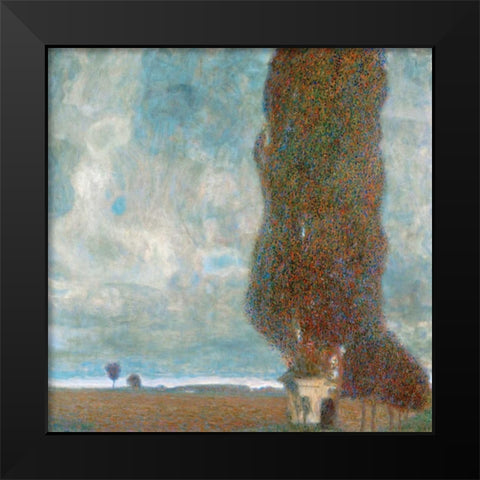 Big Poplars Black Modern Wood Framed Art Print by Klimt, Gustav