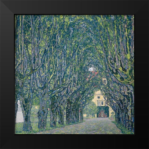 Allee im Park von Schloss Kammer Black Modern Wood Framed Art Print by Klimt, Gustav