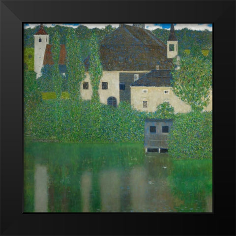 Schloss Kammer am Attersee Black Modern Wood Framed Art Print by Klimt, Gustav