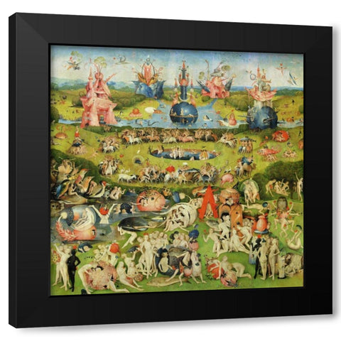 The Garden of Earthly Delights II Black Modern Wood Framed Art Print with Double Matting by Bosch, Hieronymus