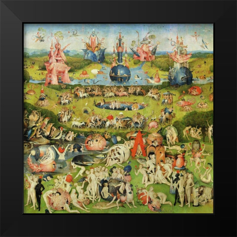 The Garden of Earthly Delights II Black Modern Wood Framed Art Print by Bosch, Hieronymus